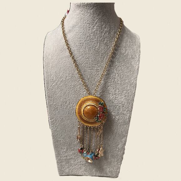Garden Hat Pendant Necklace • Enamel Charms - Picture 4 of 9